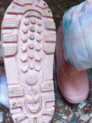 Botas de agua niña Thinsulate rosas