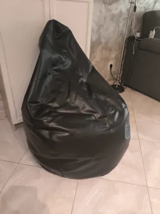 Puf negro 70cm diámetro