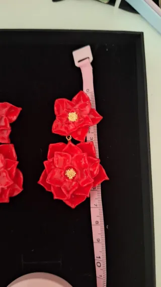 Pendientes flamenca rojos y dorados