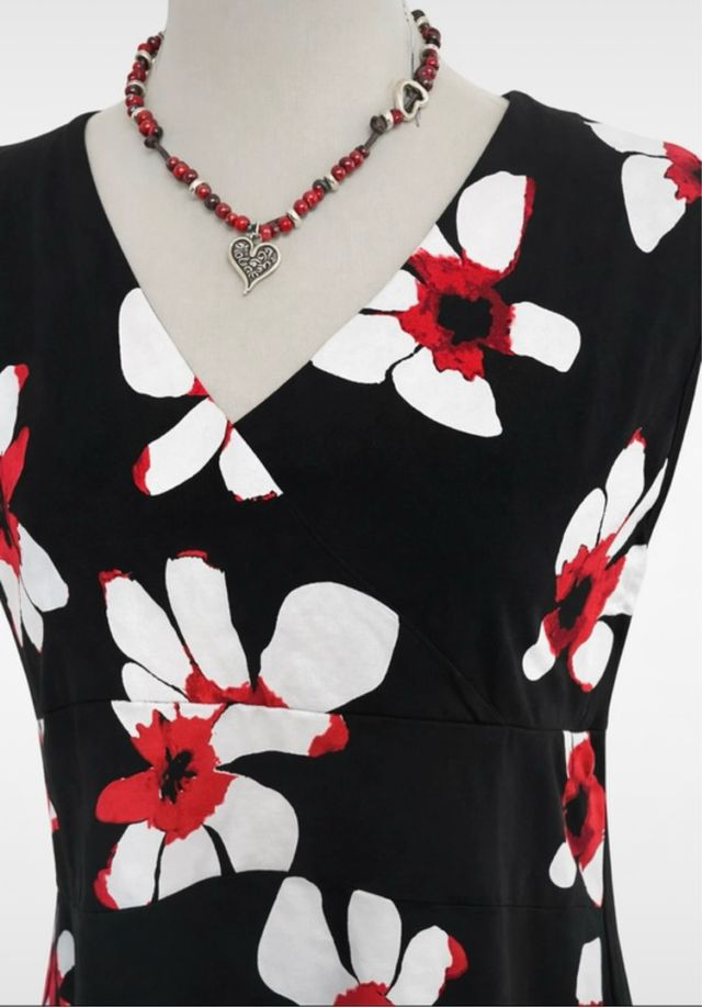 Vestido Verano Flores /Negro Talla 3XL