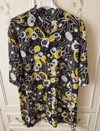 Vestito donna fantasia nero giallo