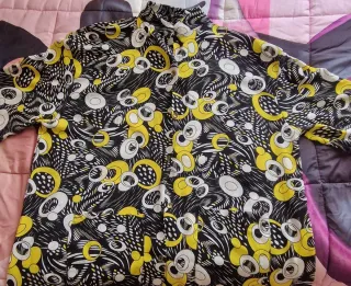 Vestito donna fantasia nero giallo