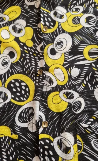 Vestito donna fantasia nero giallo