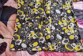 Vestito donna fantasia nero giallo