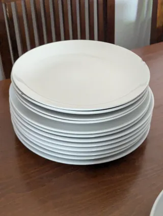 1€ x Plato - Juego de platos blancos de porcelana