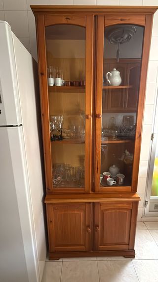 Mueble TV madera y cristal