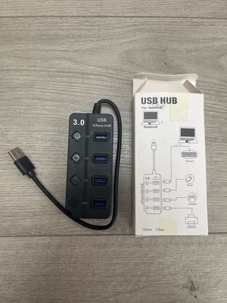 Hub USB 3.0, 4 Puertos Divisor con interruptores