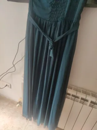 Vestido largo azul verdoso escucho ofertas