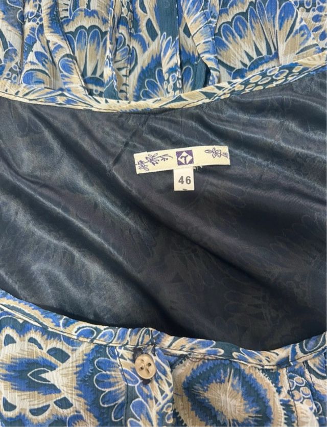 Vestido bohemio tonos azules talla 46