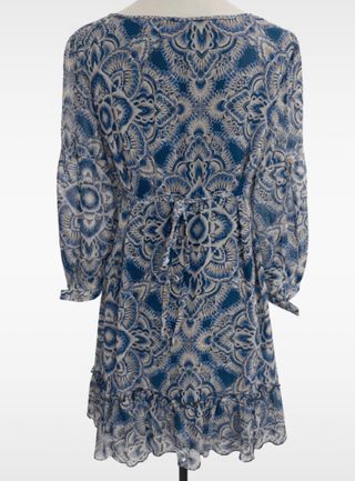 Vestido bohemio tonos azules  talla 46