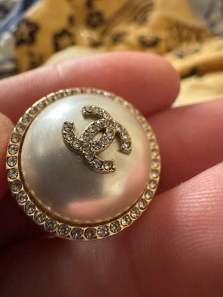 Anillo Chanel Perla y Cristales Dorado