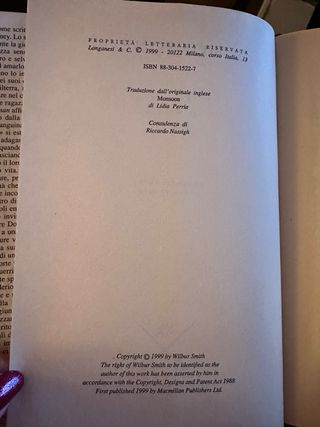 Lotto 4 volumi-Wilbur Smith - Edizioni Longanesi