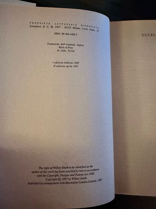 Lotto 4 volumi-Wilbur Smith - Edizioni Longanesi