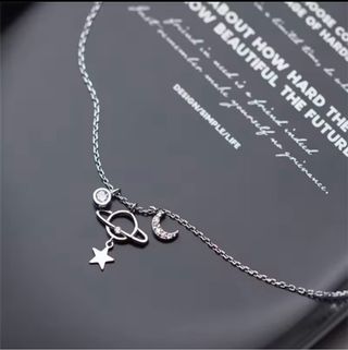 Collana Argento 925 Pianeta Luna Stella