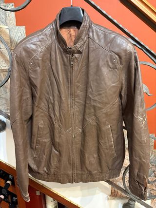 Giubbino biker vera pelle vissuta vintage