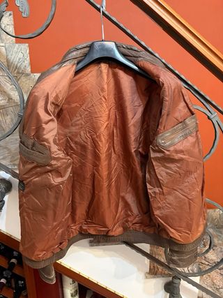 Giubbino biker vera pelle vissuta vintage