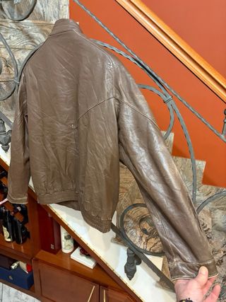 Giubbino biker vera pelle vissuta vintage