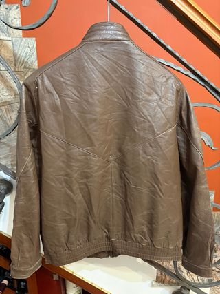 Giubbino biker vera pelle vissuta vintage