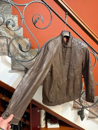 Giubbino biker vera pelle vissuta vintage