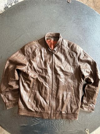 Giubbino biker vera pelle vissuta vintage