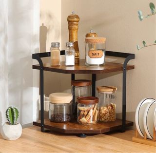 Estante esquinero 2 niveles madera y metal Nuevo!!