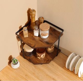 Estante esquinero 2 niveles madera y metal Nuevo!!