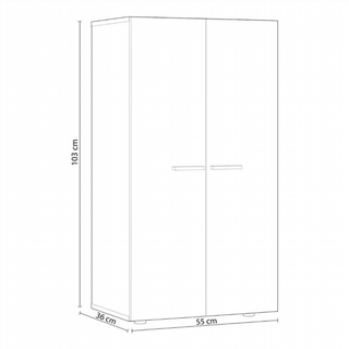 Zapatero 2 Puertas. Cemento/Blanco.