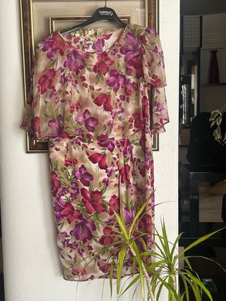 Abito vintage seta floreale 44/46