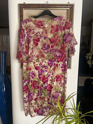 Abito vintage seta floreale 44/46