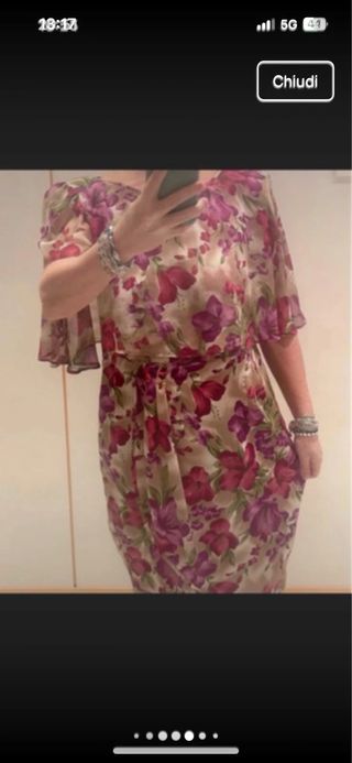 Abito vintage seta floreale 44/46