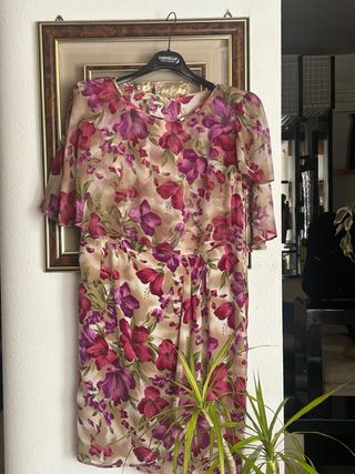 Abito vintage seta floreale 44/46
