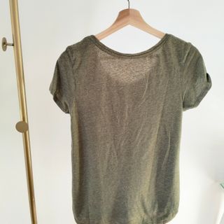 Camiseta básica Slouchy Verde Militar