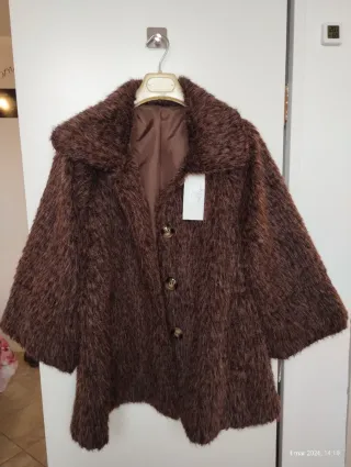 Pelliccia ecologica donna marrone