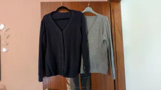 2 cardigan blu e grigio