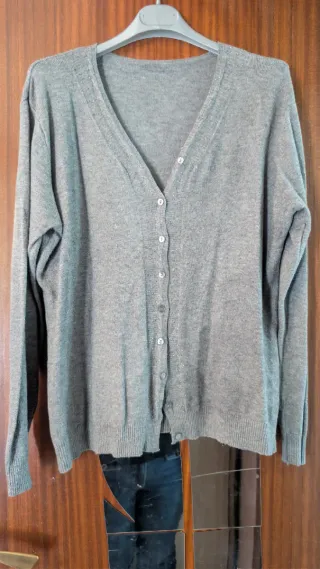 2 cardigan blu e grigio