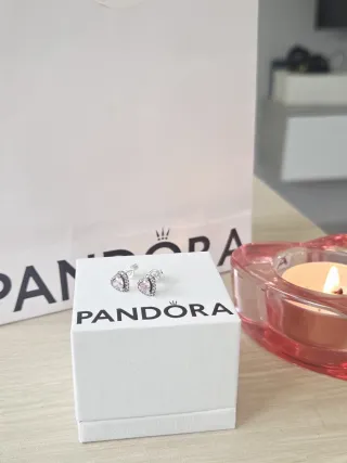 Pendientes Pandora Corazón Rosa