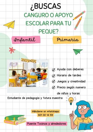 Canguro o apoyo escolar