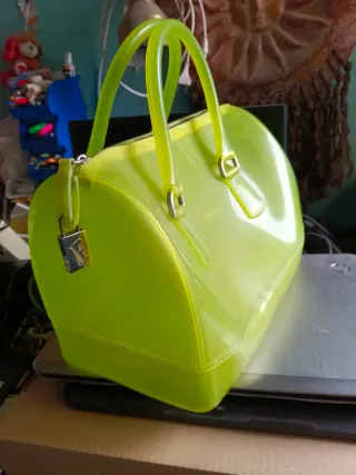 Bolso Furla italiano verde translúcido