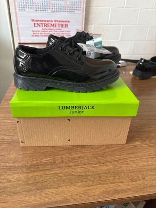 Scarpe Lumberjack bimba nere lucide