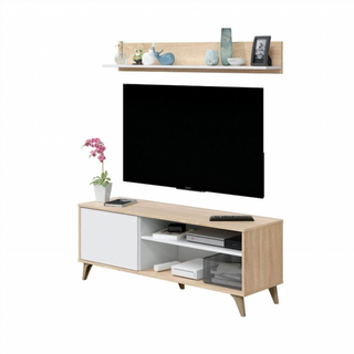 Mesa Tv 135 Cm 1 Puerta 1 Estante. Roble Canadian