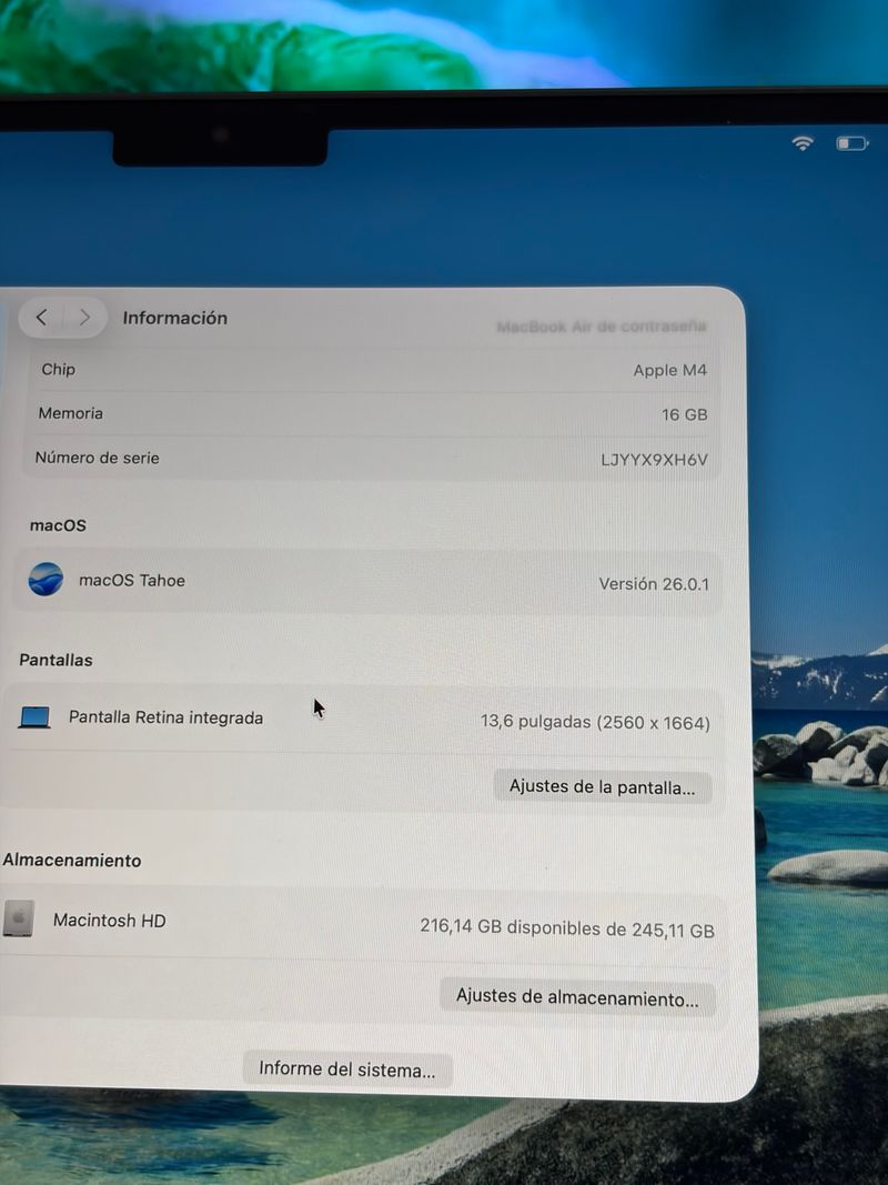 Macbook Air 13" M4  16/256gb -Nuevo, solo 4 ciclos afbeelding 6
