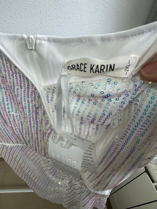 Vestido lentejuelas blanco Grace Karin