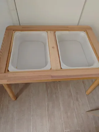 Mesa infantil madera con cajones