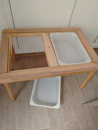 Mesa infantil madera con cajones