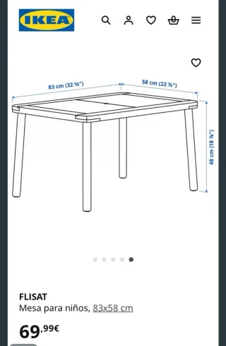 Mesa infantil madera con cajones