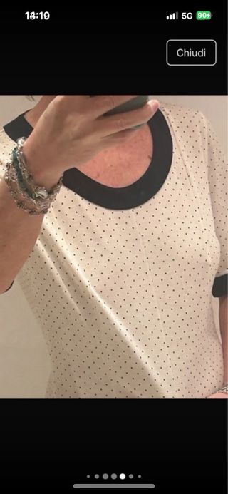 Abito Ruffo pois panna  e blu taglia 44