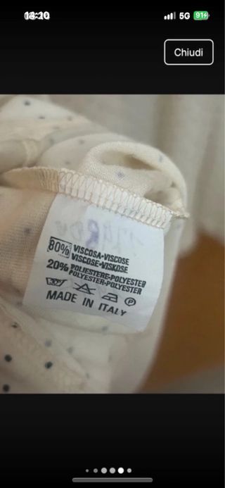 Abito Ruffo pois panna  e blu taglia 44