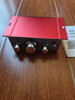 Amplificador Hi-Fi Stereo Audio Rojo/Plata
