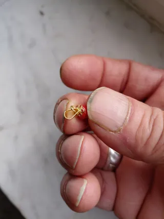 Ciondolo fragola corallo mediterraneo e arg.925