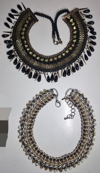 Collar Zara Rojo y Plateado para mujer